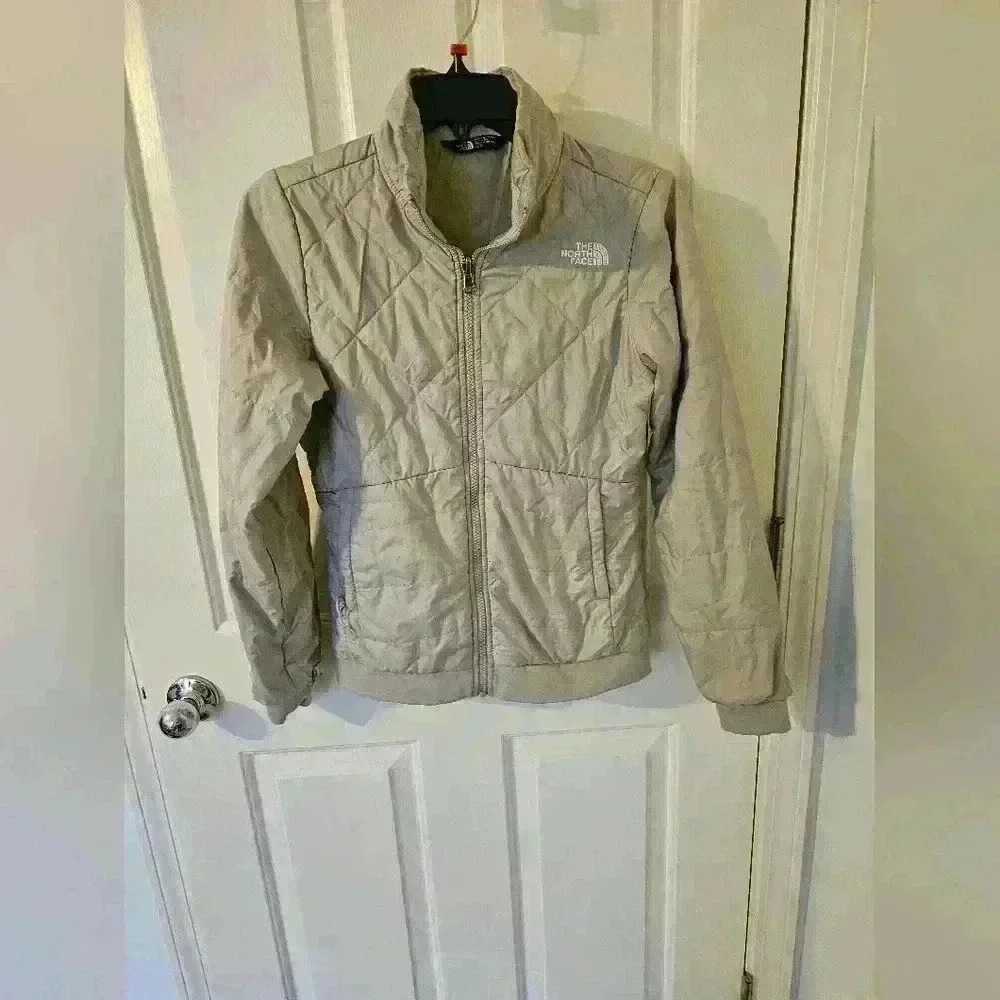 The North Face Light Weight Quilt Puffer Jacket Light Crème Womens Size XS